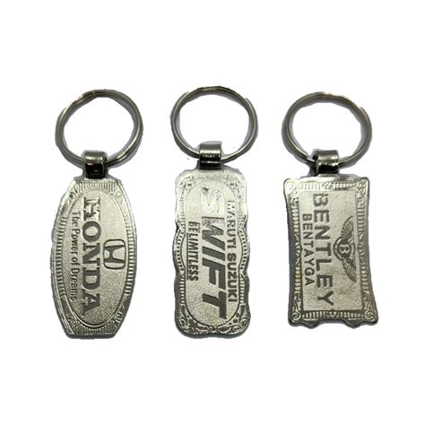 Stainless Steel Rectangular Promotional Nickel Plated Keychain