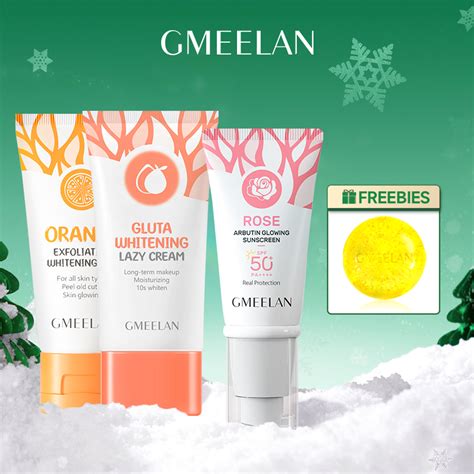 Gmeelan Facial Sunscreen Set With Exfoliating Gel With Whitening Cream