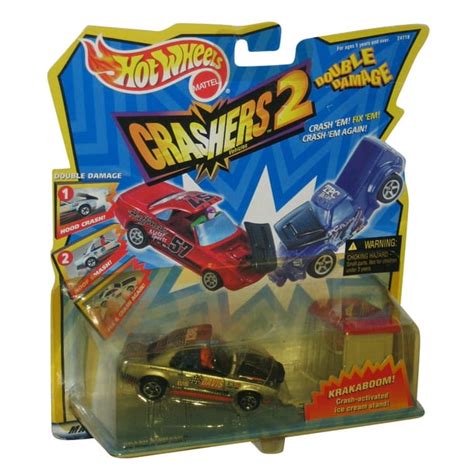 Hot Wheels Crashers 2 Double Damage Crash & Smash Vehicle Toy Car Set ...