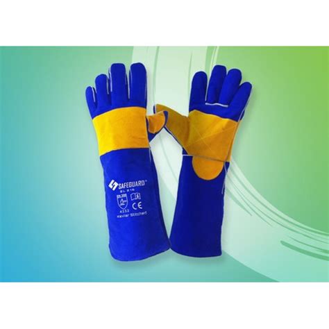 Jual Sarung Tangan Las Safety Safegard Biru Inch Safety Glove Las