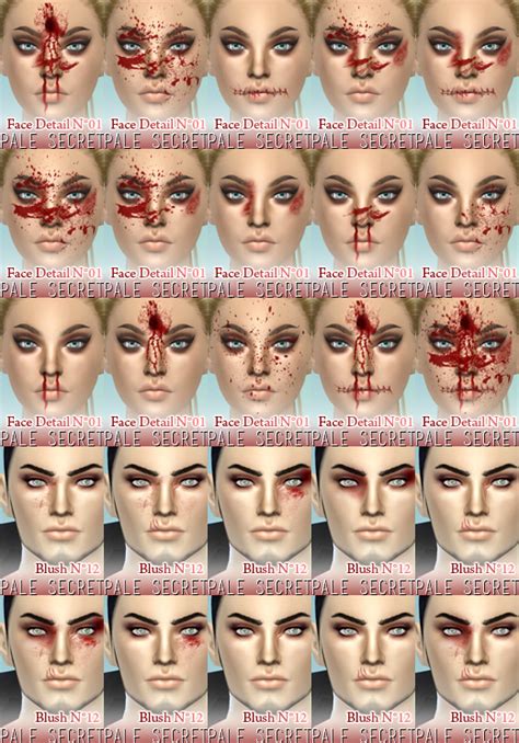 Sims 4 Ccs The Best Bloody Makeup Set By Pralinesims