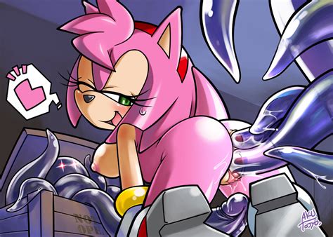 Aku Tojyo Amy Rose Anal Anus Ass Ass Juice Blush Breasts Chaos Zero Cheating Clitoris Double