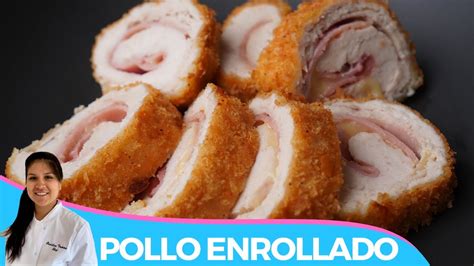 Pollo Enrollado Con Jamon Y Queso Pollo Cordon Bleu Youtube