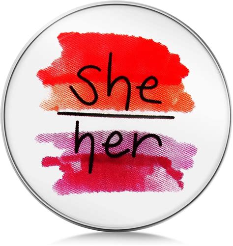 She Her Pronouns Brooch Pin Lgbt Bisexual Pride T Non Binary Badge Enamel Lapel Pin Rainbow