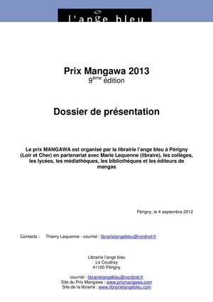 Calam O Prix Mangawa Dossier De Pr Sentation