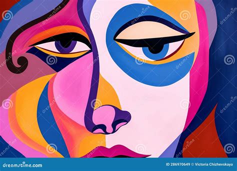 Portrait Woman Fashion Cubist Abstract Face Print Modern Poster Cubism