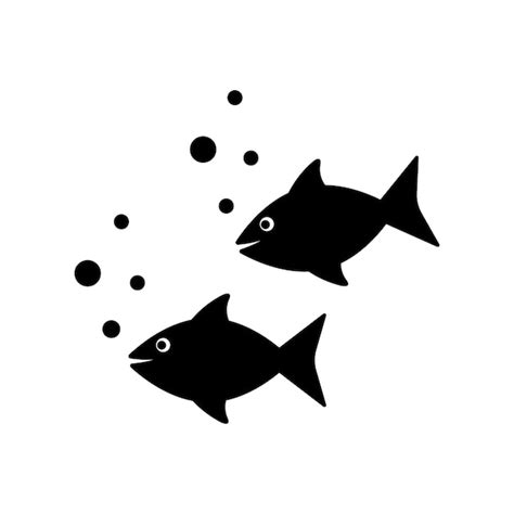 Icono De Pescado Ilustraci N Vectorial De Una Silueta De Vida Marina En