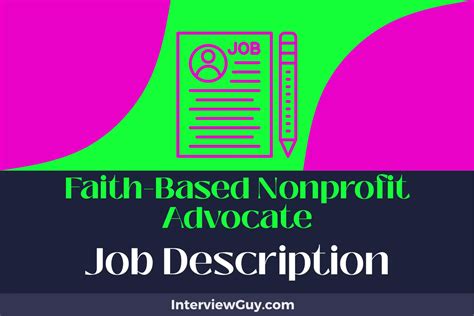 Faith Based Nonprofit Advocate Job Description [updated For 2025]