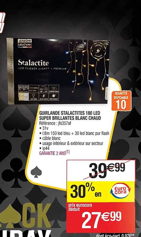 Promo Guirlande Stalactites Led Super Brillantes Blanc Chaud Chez