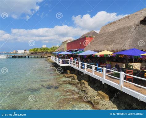 Cozumel, Mexico -J3/17/2018 - Outdoor Restaurant by the Cruise Port Terminal Editorial Image ...