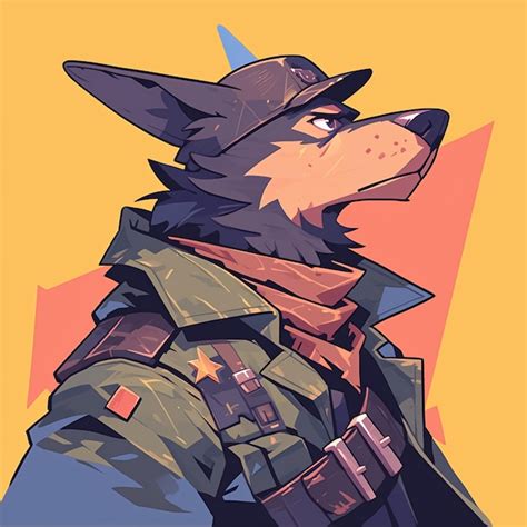 Premium Vector A Determined Dog Soldier Cartoon Style