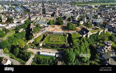 Drone Photo Caen Castle France Europe Stock Photo Alamy