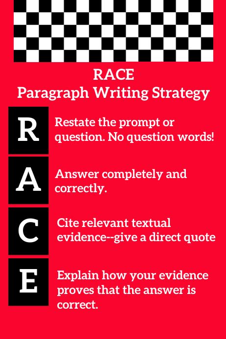 Race Writing Strategy Template Postermywall