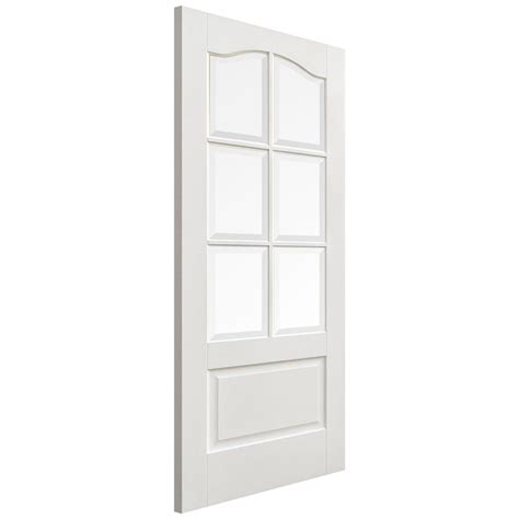 Lpd Internal White Primed Kent P L Bevelled Clear Glass Door At