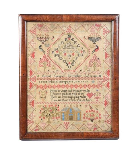 Rosewood Framed Sampler 1838 25 X 19 Inches In Used Condition