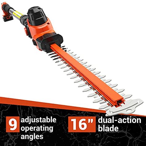 Maxlander 20v Electric Pole Saw Hedge Trimmer Multi Angle Telescoping 2 In 1 Combo Kit 2 0ah