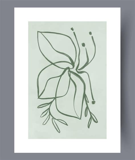 Premium Vector Still Life Leaves Green Ecology Wall Art Print