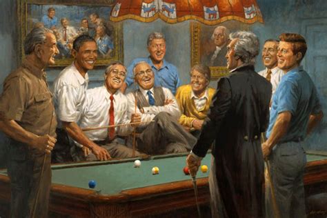 Nine Democrat Presidents Including Obama Playing a Game of Pool ...