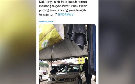 Kereta Peronda Potong Barisan Cuci Kenderaan Polis Nafikan Dakwaan