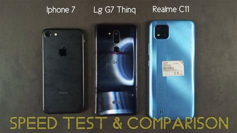 Iphone Vs Lg G Thinq Vs Realme C Speed Test Comparison