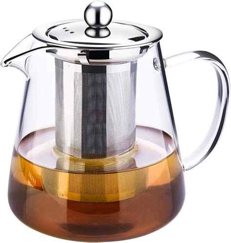 Glass Tea Pot With Infuser Stainless Steel Loose Tea And Blooming Tea