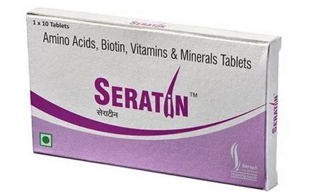 Hair Growing Tablets Seratin Minerals Tablets Packaging Type Veg