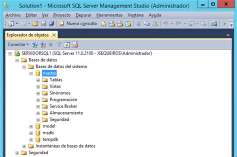 Restaurar La Base De Datos MASTER En SQL Server 2012 Ejercicios De Excel