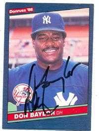 Don Baylor autographed baseball card (New York Yankees) 1986 Donruss #347