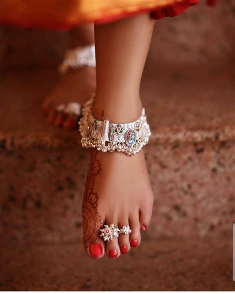 Bridal Silver anklets designs