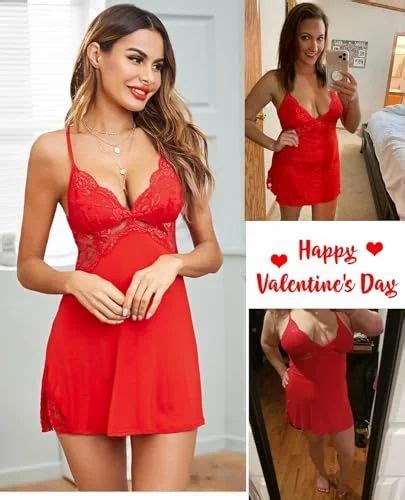 Women Deep V Lingerie Lace Teddy One Piece Babydoll Mini Bodysuit