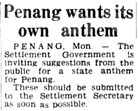 The Story Behind The Penang State Anthem Buletin Mutiara