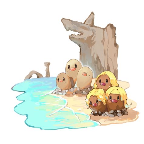 Dugtrio And Alolan Dugtrio Pokemon Drawn By Dlitw Danbooru