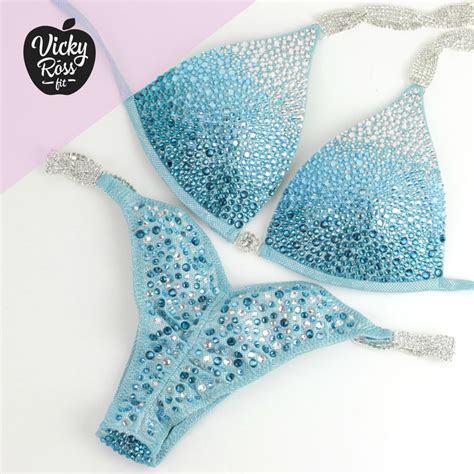 Sky Blue Fitness Bikini Npc Ifbb Ocb Ombre Competition Etsy