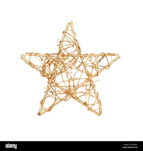 Gold Christmas Star Isolated On White A Lot Of Copyspace Available