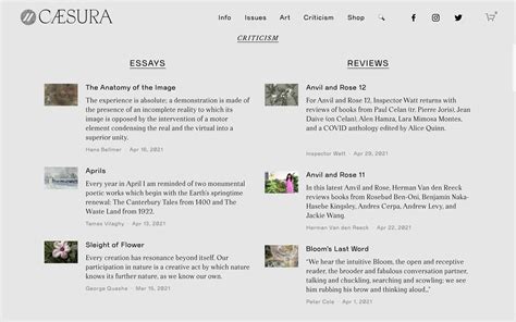 Caesura website - Fonts In Use