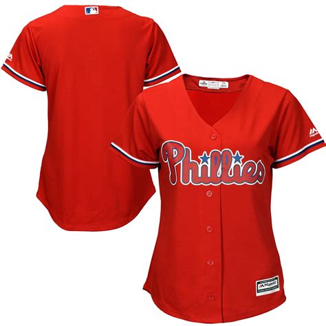 Majestic Philadelphia Phillies Womens Red Cool Base Jersey