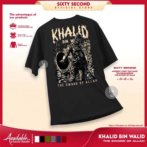 Jual Kaos Dakwah Islami Khalid Bin Walid The Sword Of Allah Baju