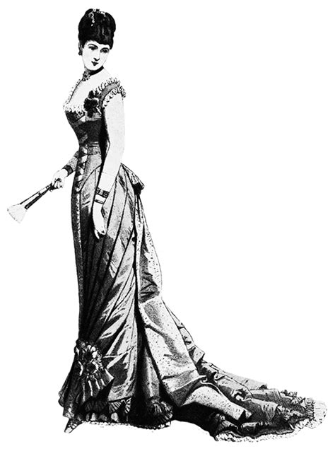 Woman Evening Gown Victorian Era Fashion Victorian Age Png Download