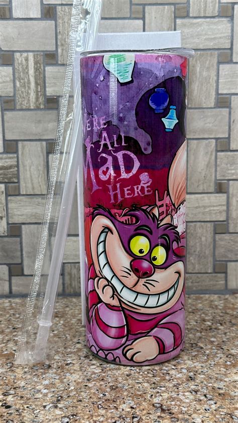 Alice In Wonderland Cheshire Cat Tumbler Ounce Oz We Re Etsy