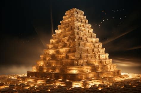 Premium AI Image | a very tall tower with a lot of boxes on top of it