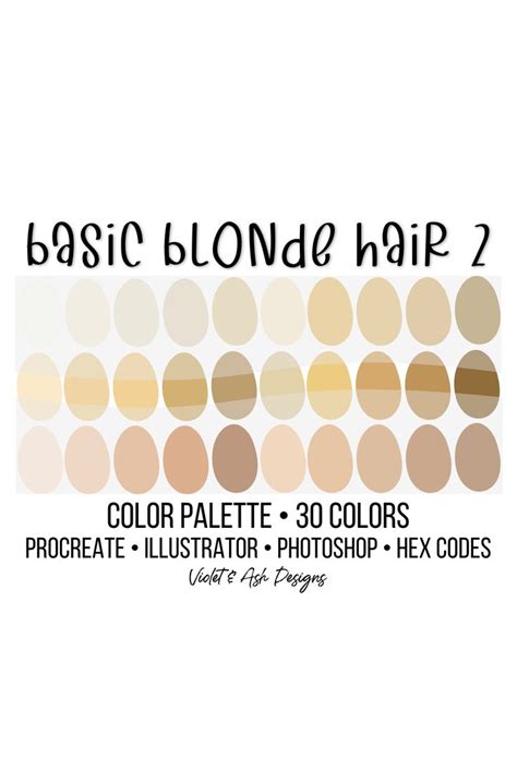 Basic Hair Procreate Palette Bundle Procreate Palette Etsy Palette