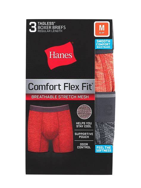 Hanes Men S Comfort Flex Fit Breathable Stretch Mesh Boxer Brief 3 Pack