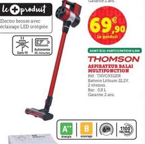 Offre Aspirateur Balai Multifonction Cycloflex Thomson Chez Hyper U