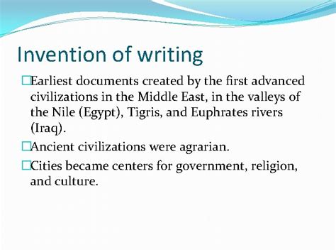 Invention Of Writing Invention Of Writing Earliest Stories