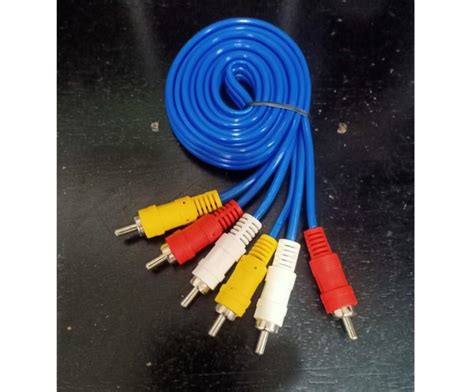 Jual Mahal Biru Kabel AV Aux Audio Video Jack Colokan 3 Rca Male To 3