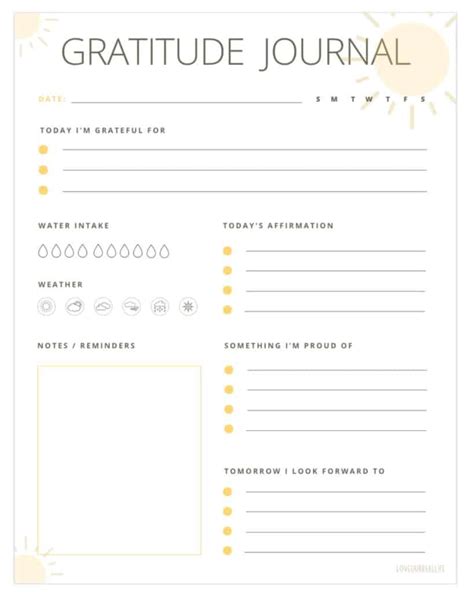 FREE Printable Daily Gratitude Journal Template with Prompts ⋆ Love Our Real Life