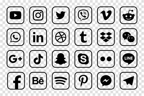 Set Popular Social Media Icons Facebook Instagram Twitter Youtube