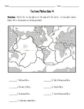 Plate Tectonics Worksheets Printable