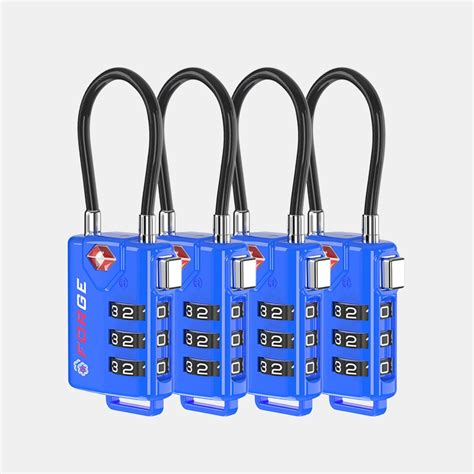 Forge TSA Approved Cable Luggage Lock with Easy-to-Read Dials, Blue 4 ...