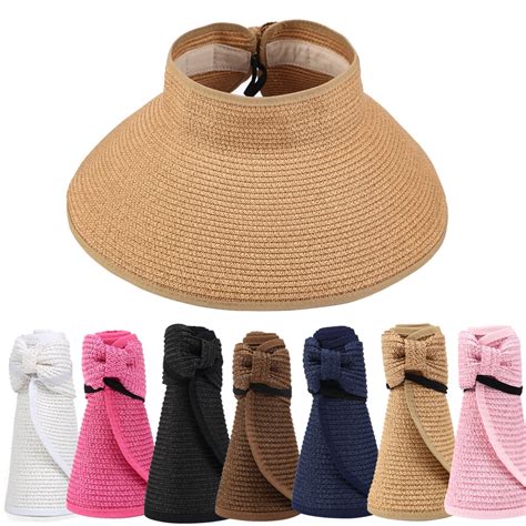 2023 New Women Summer Visors Hat Foldable Sun Hat Wide Large Brim Beach Hats Straw Hat